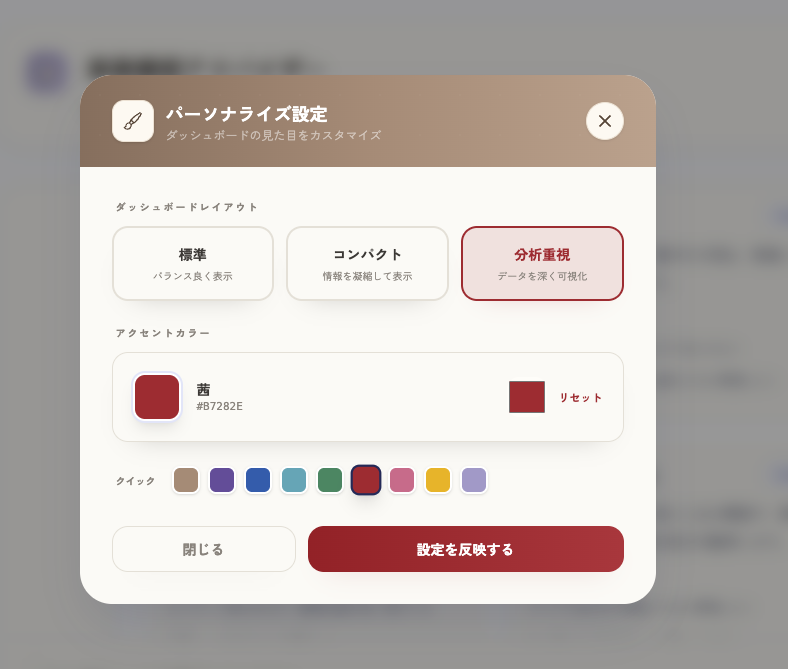 パーソナライズ設定